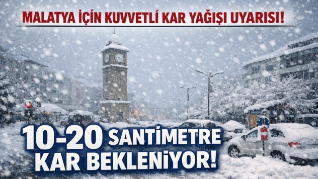 Malatya İçin Kuvvetli Kar Yağışı Uyarısı: 10–20 Santimetre Kar Bekleniyor