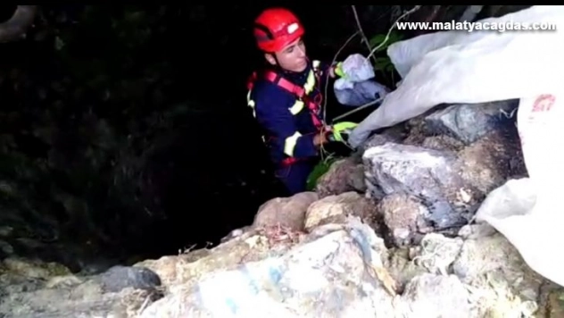 Kuyuya düşen yavru kediyi itfaiye kurtardı