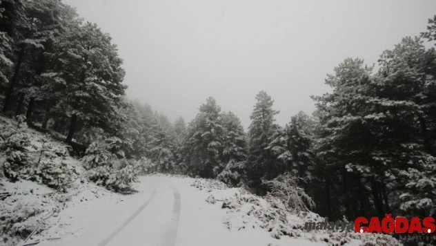 Kuzey Ege'de Kazdağları'na yılın ilk karı yağdı