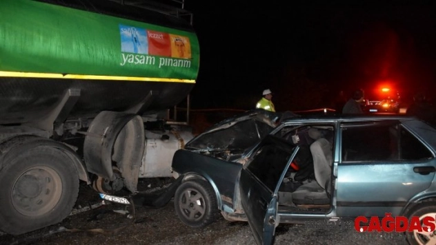 Lastiği patlayan süt tankeri faciaya sebep oldu