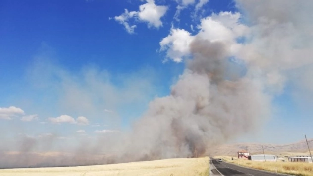 Malatya da anız yangını
