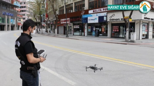 Sokağa çıkma kısıtlamasına havdan denetim sürüyor