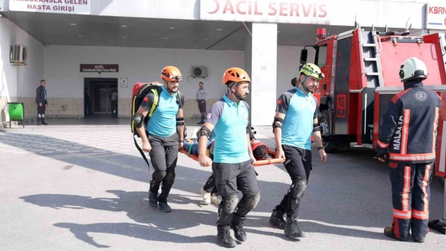 Hastane'de yangın tatbikatı