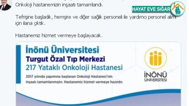 Onkoloji Hastanesinin yapımı tamamlandı