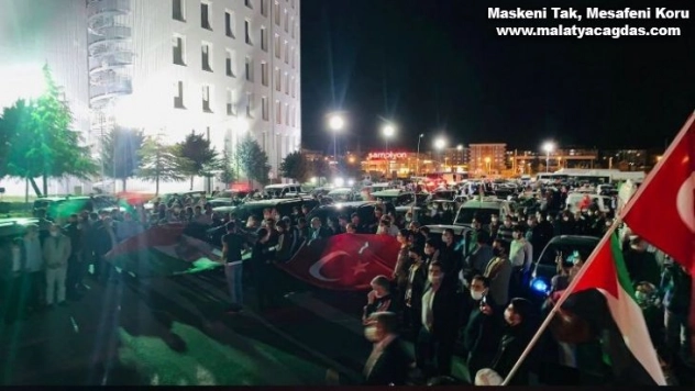 Malatyalılardan İsrail'e tepki Mescid-i Aksa'ya destek konvoyu
