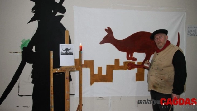 Mardinli ressam Avustralya'daki yangını tuvaline işledi