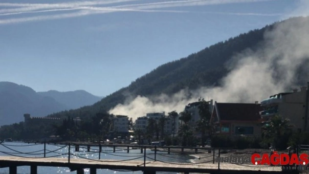 Marmaris'te tadilat sırasında otelde yangın çıktı