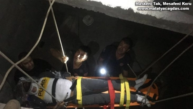 Merdiven boşluğuna düşen şahıs için ekipler seferber oldu