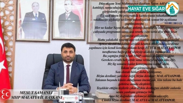 MHP İl Başkanı Samanlı sert çıktı