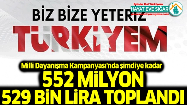 Milli Dayanışma Kampanyası'nda 552 milyon 529 bin 912 TL toplandı