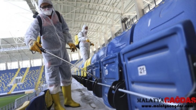 MKE Ankaragücü-Çaykur Rizespor maçı öncesi Eryaman Stadyumunda koronavirüs önlemi