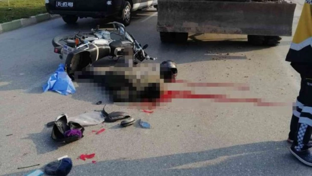 Motosiklet sürücüsünün feci ölümü