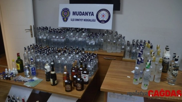 Mudanya polisinden kaçak içki operasyonu