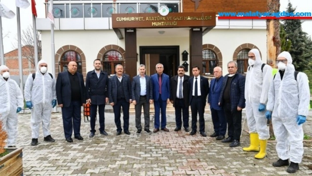 Muhtar evleri dezenfekte edildi