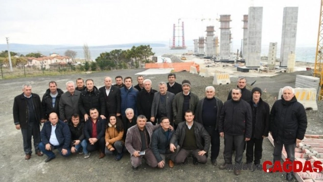 Muhtarlar 1915 Çanakkale boğaz köprüsü inşaatını gezdi