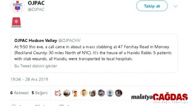 New York'ta hahamın evinde saldırı: 5 yaralı