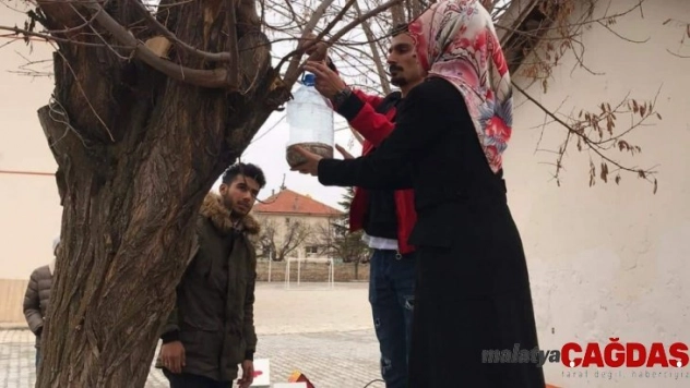 Öğrenciler doğadaki hayvanları unutmadı