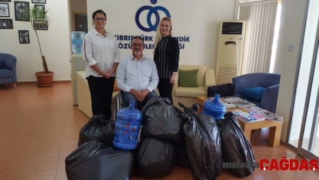 Öğrencilerden engelliler için 'Mavi Kapak' kampanyasına destek