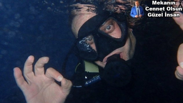 Ortopedik engeline rağmen farkındalık için dalış yaptı