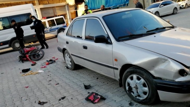 Otomobil ile çarpışan motosikletin sürücüsü yaralandı