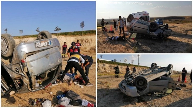 Otomobil Takla Attı 1 ölü, 3 yaralı