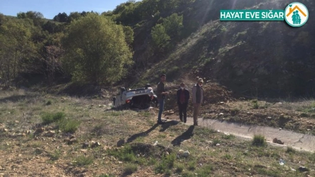 Otomobil takla attı, sürücü kazayı yara almadan atlattı