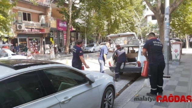 Otomobildeki gaz kaçağı paniğe neden oldu
