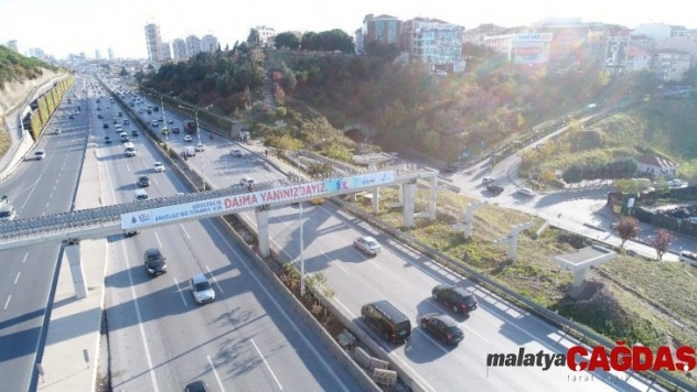 (Özel ) Engelli engelsiz üst geçit havadan görüntülendi
