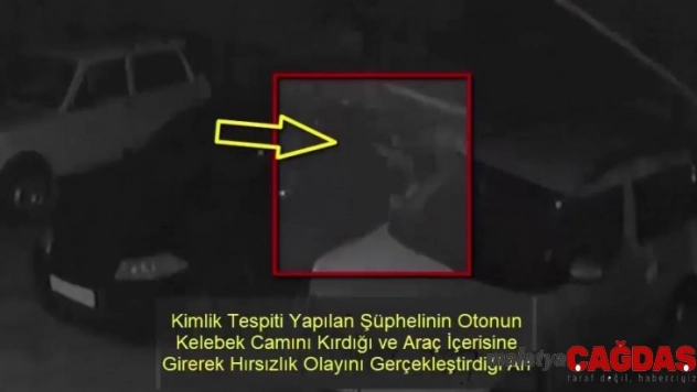 Park halindeki araçları soydu, kameralara yakalandı
