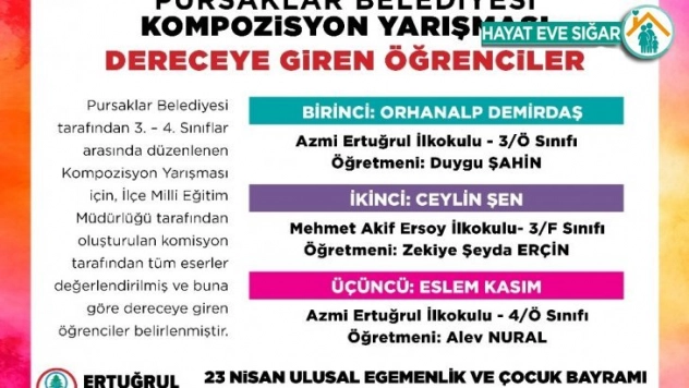 Pursaklar'da ödüllerle dolu kompozisyon yarışması