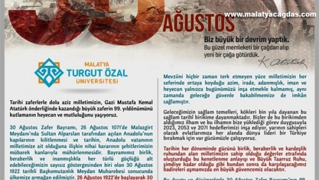 Rektör Karabulut'tan 30 Ağustos mesajı