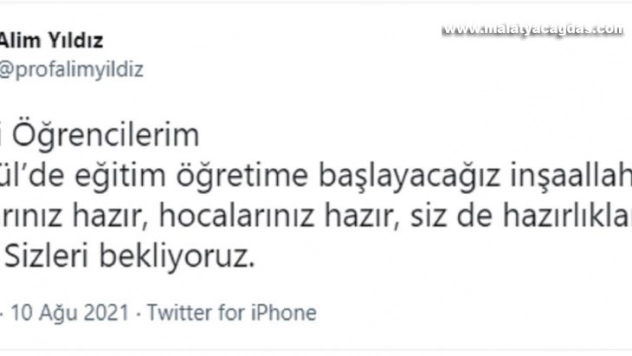 Rektör Yıldız'dan müjde