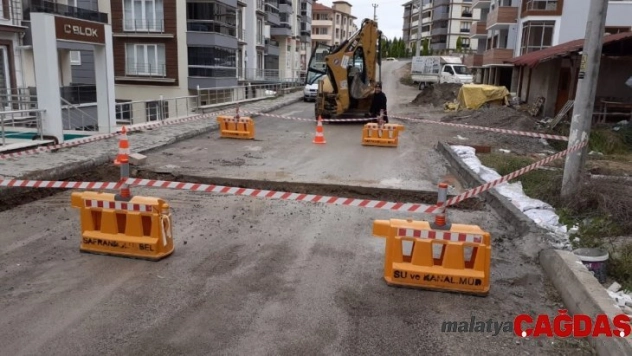 Safranbolu'da drenaj hattı çalışması