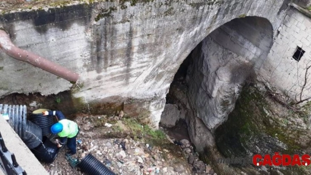 Safranbolu'da yağmur suyu hattı çalışmaları