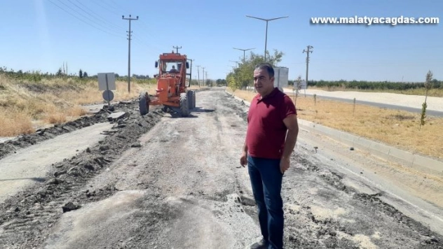 Samsat'ın girişine beton asfalt yapılıyor