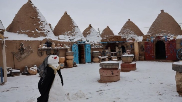 Şanlıurfa'da kar bir başka güzel