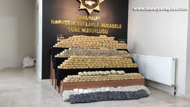 Şanlıurfa'da piyasa değeri 20 milyon lira olan 275 kilogram eroin ele geçirildi