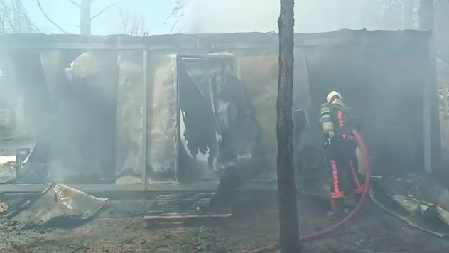 Şantiyede korkutan yangın: 1 yaralı
