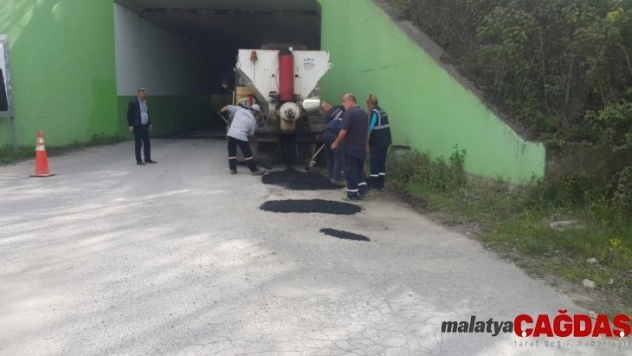Sapanca'da 170 ton asfalt yama çalışması