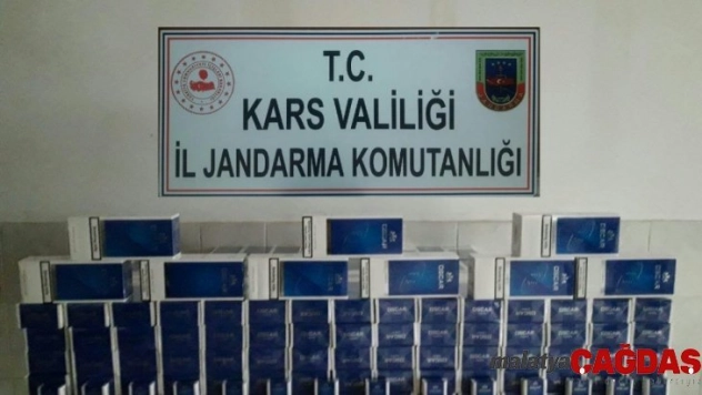 Sarıkamış'ta kaçak sigara ele geçirildi