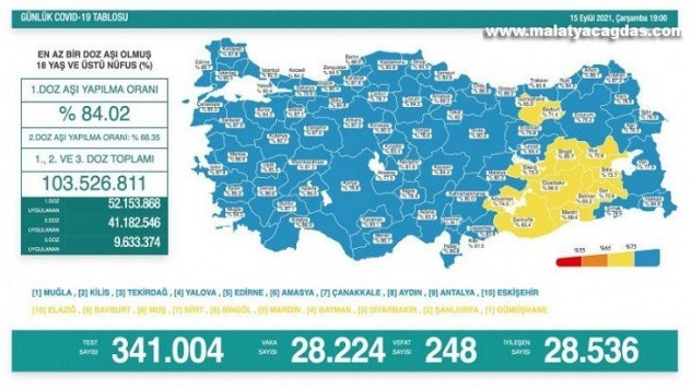 Son 24 saatte korona virüsten 248 kişi hayatını kaybetti