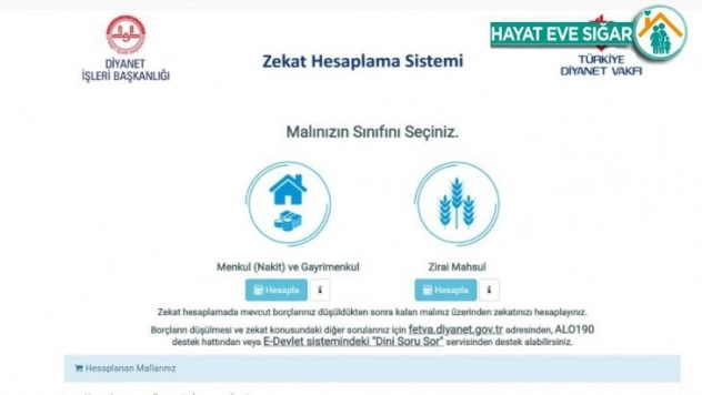 TDV zekat hesaplama modülü zekat hesaplamayı kolaylaştırıyor
