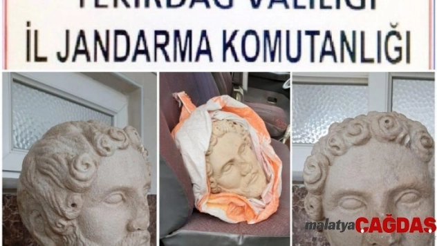 Tekirdağ'da Roma dönemine ait heykel başı ele geçirildi: 8 gözaltı