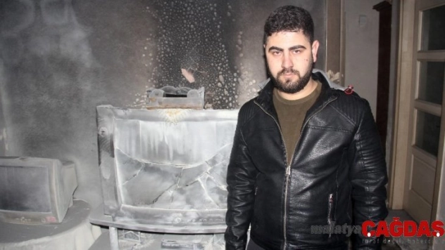 Televizyon patladı, yangın çıktı