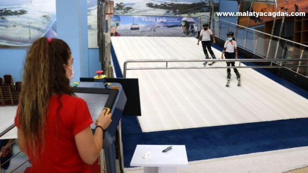 Türkiye'de bir ikincisi yok, sıcak havada kayak keyfi sunuyor