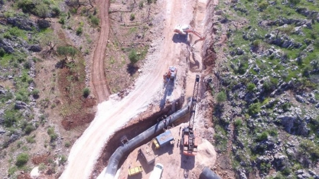 2'nci içme suyu projesinde isale hattı test ediliyor