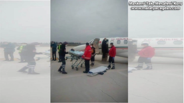 Uçak ambulans Malatya'ya hasta için kalktı