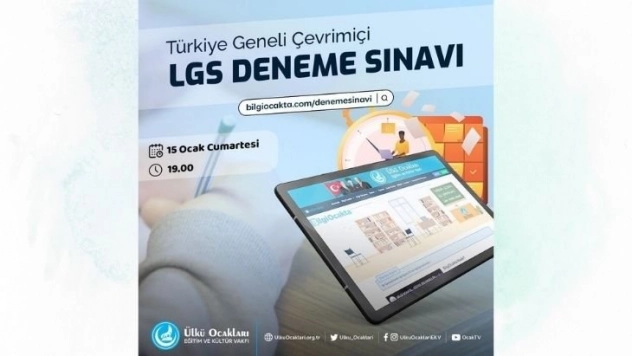 Ülkü Ocaklarından Türkiye'nin en geniş katılımlı LGS Çevrimiçi Sınav