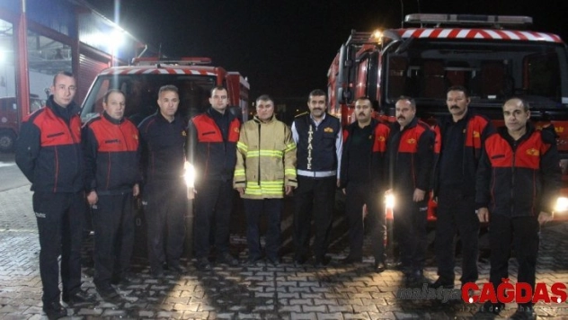 Uşak itfaiyesi yılbaşına görev başında girdi