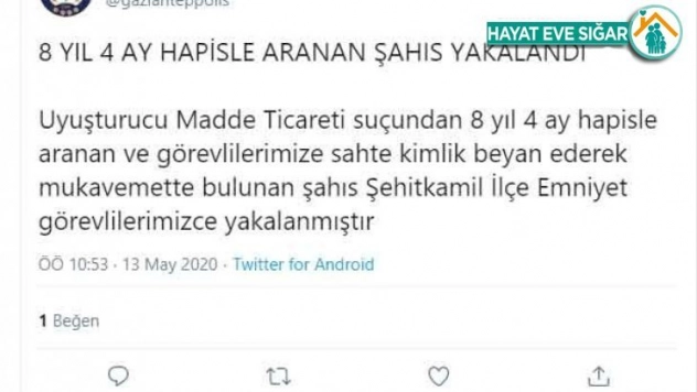 Uyuşturucudan 8 yıl cezası olan şahıs yakalandı